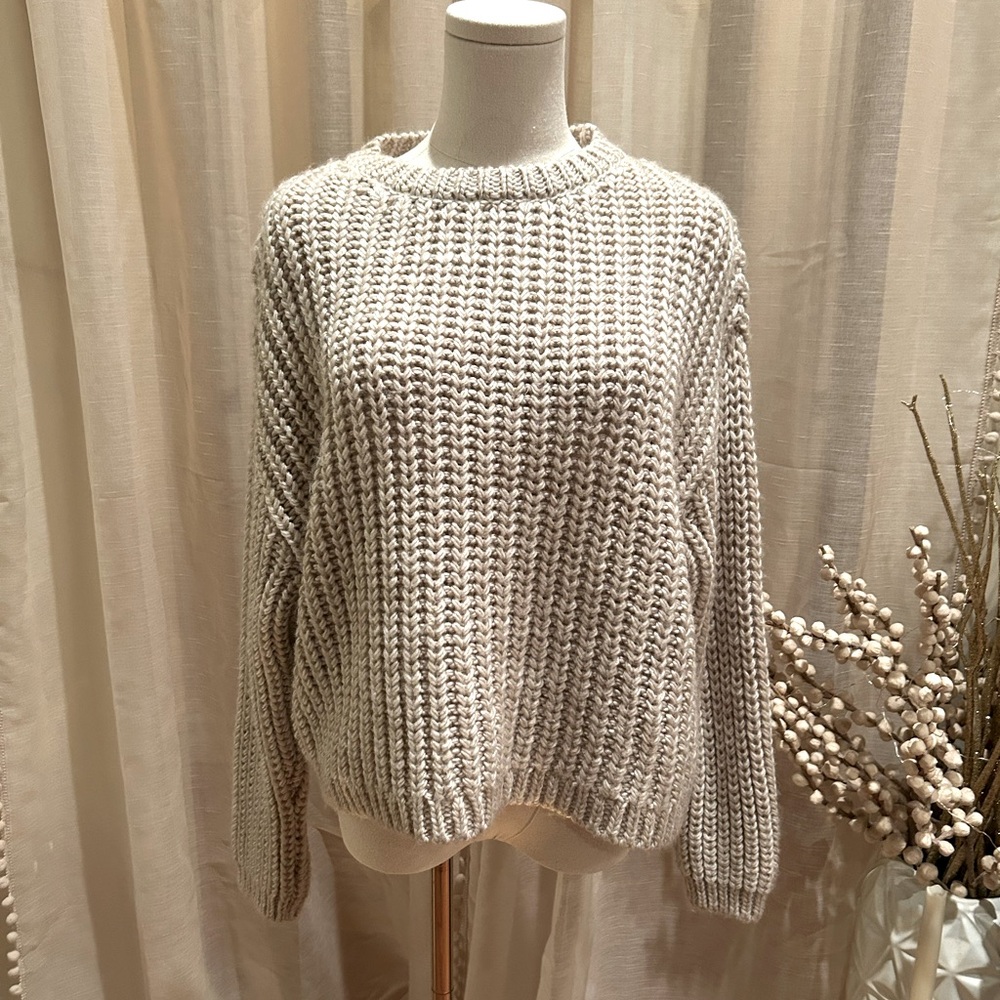 Mango MNG Cream Beige Knit Sweater Sz. Small